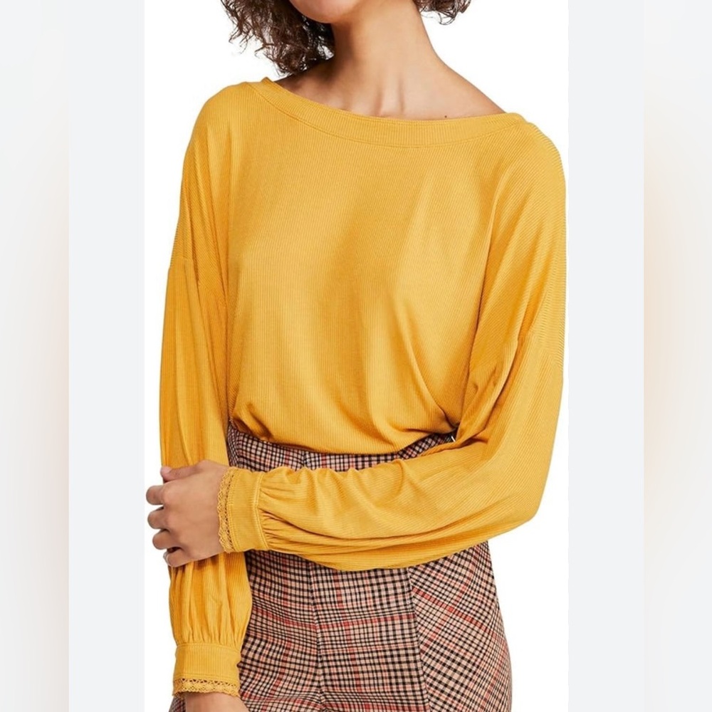 Free People Shimmy Shake Low Back Top Yellow Gold Size XS - Picture 3 of 10